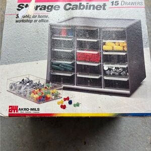 Black Storage Cabinet with 15 Drawers- Perfect for organizing home, office, shop